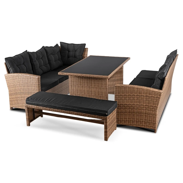 Zestaw ogrodowy Sano Jasnobrązowy/Czarny