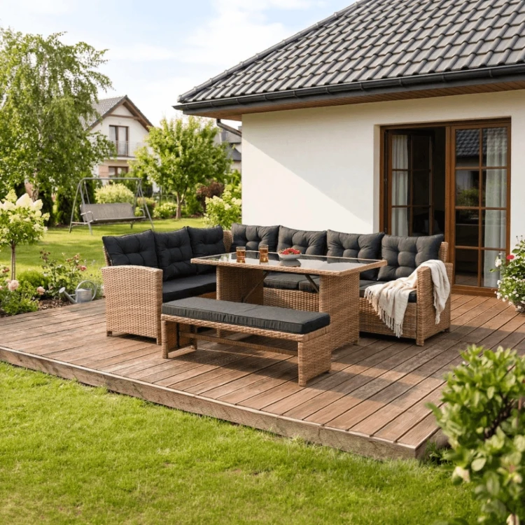 Zestaw ogrodowy Sano Jasnobrązowy/Czarny