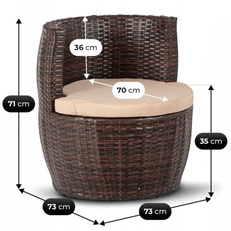 Zestaw Ogrodowy Petra Brązowy/Beżowy