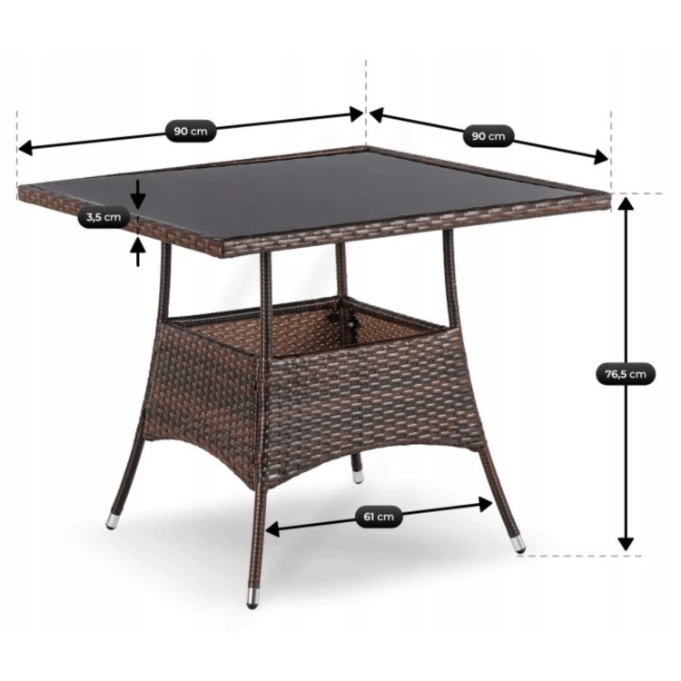 Zestaw ogrodowy Stół + 4  Krzesła Brązowy/Beżowy