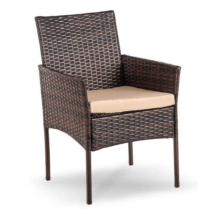 Zestaw ogrodowy Stół + 4  Krzesła Brązowy/Beżowy