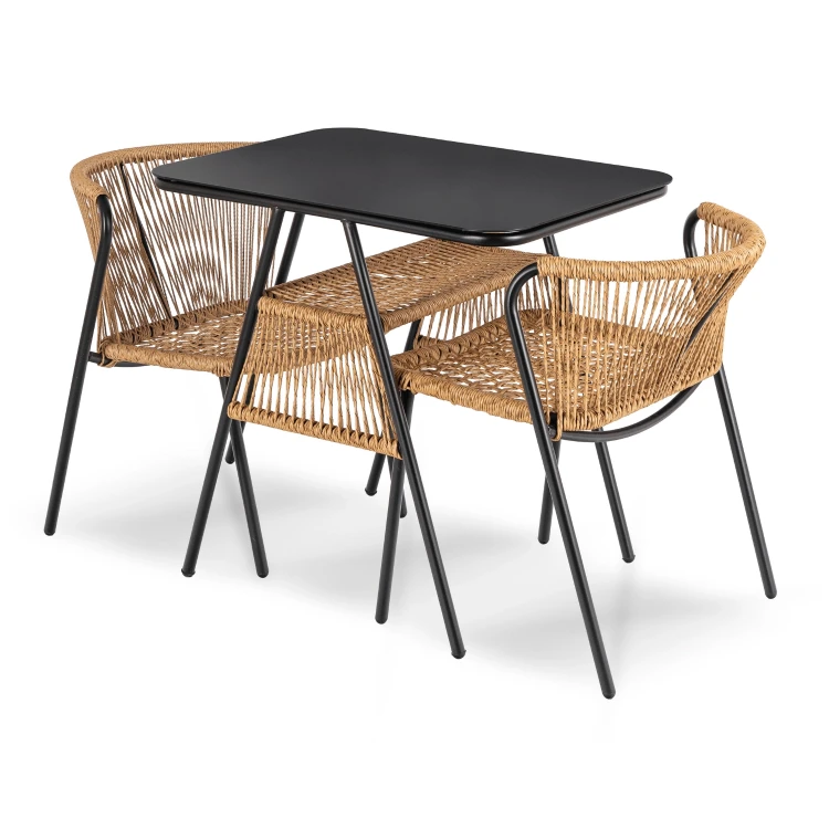 Zestaw Mebli Ogrodowych NERANO brązowy/czarny