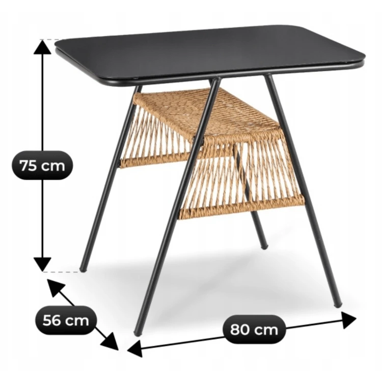 Zestaw Mebli Ogrodowych NERANO brązowy/czarny