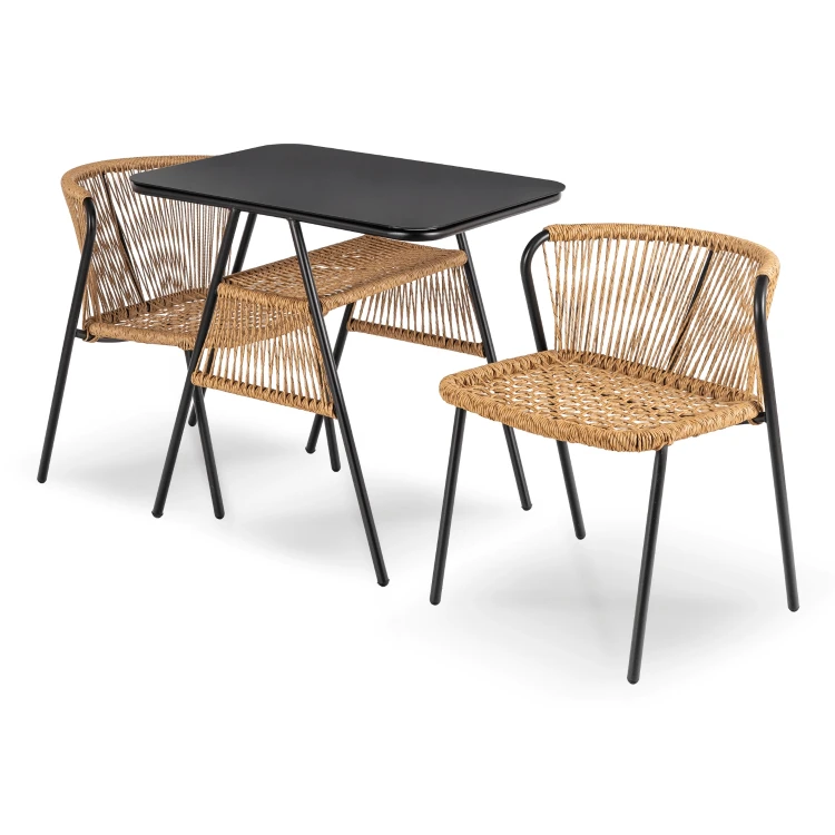 Zestaw Mebli Ogrodowych NERANO brązowy/czarny