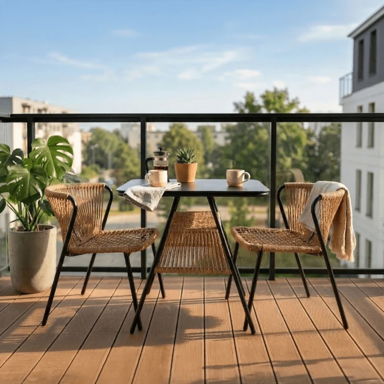 Zestaw Mebli Ogrodowych NERANO brązowy/czarny