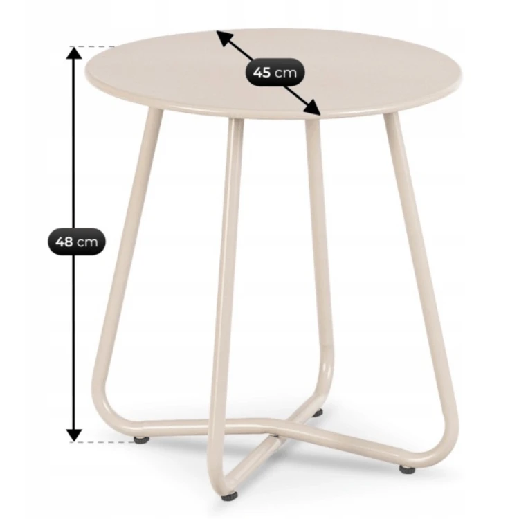 Zestaw Mebli Ogrodowych MALAGA stolik kawowy + dwa fotele beżow