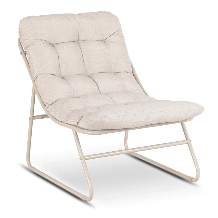 Zestaw Mebli Ogrodowych MALAGA stolik kawowy + dwa fotele beżow