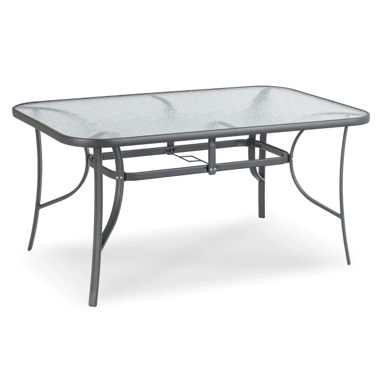 Zestaw Mebli Ogrodowych MARINA Stół + 6 krzeseł Czarny