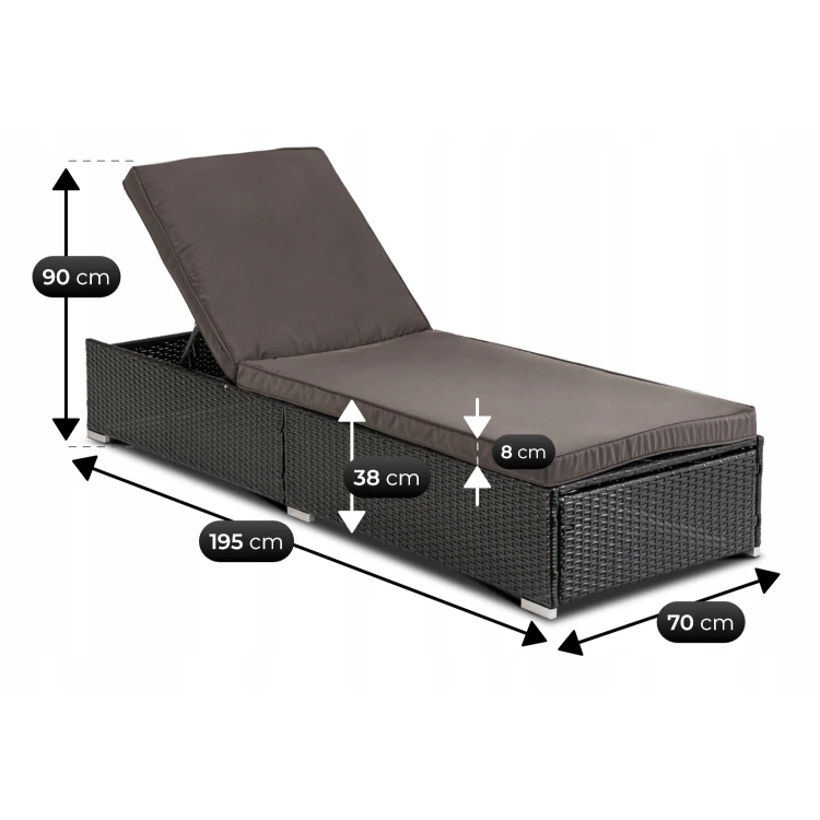 Fotel ogrodowy ARUBA Czarny/Brązowy/ Technorattan (i