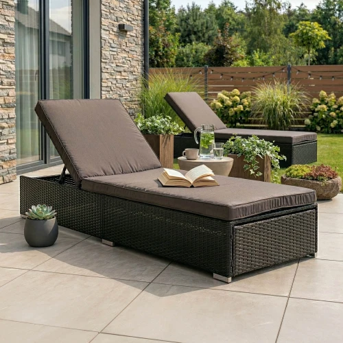 Fotel ogrodowy ARUBA Czarny/Brązowy/ Technorattan (i