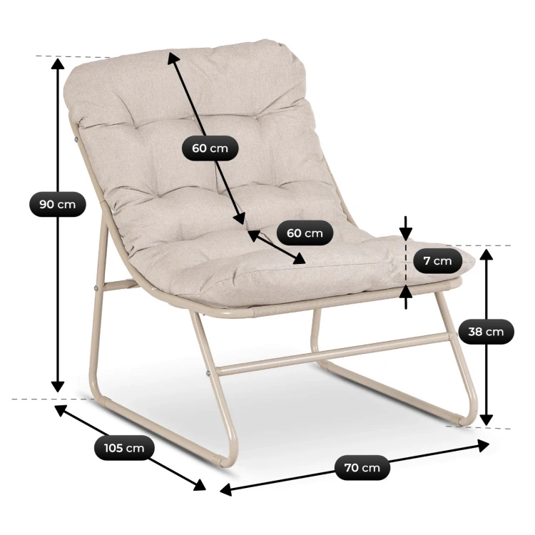 Zestaw Ogrodowy Zelia Sofa 2 x Fotel stolik kawowy Beżowy