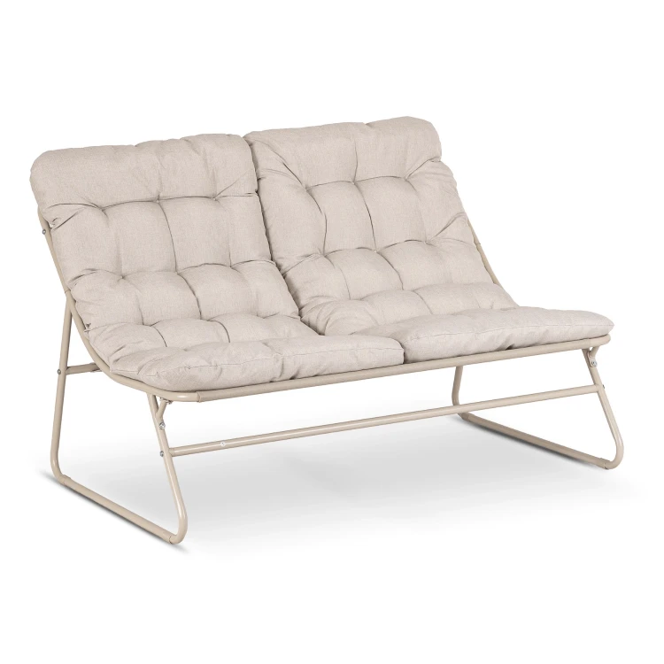 Zestaw Ogrodowy Zelia Sofa 2 x Fotel stolik kawowy Beżowy