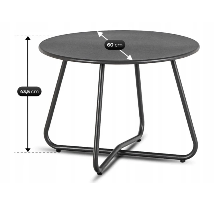 Zestaw Ogrodowy Zelia Sofa 2 x Fotel stolik kawowy Szary (