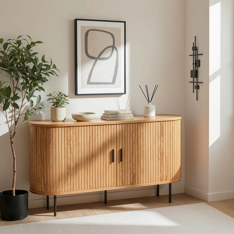 Komoda dwudrzwiowa Wood w kolorze dębu 140x76x40 (