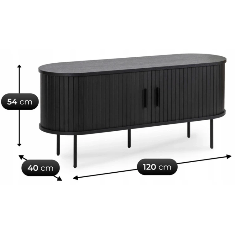 Szafka RTV Wood w kolorze czarnym 120 cm