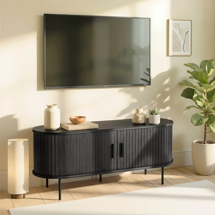 Szafka RTV Wood w kolorze czarnym 120 cm