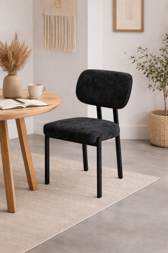 Krzesło tapicerowane FROLA Czarne