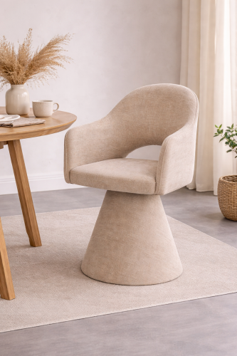 Fotel obrotowy Marello w kolorze jasny brąz (