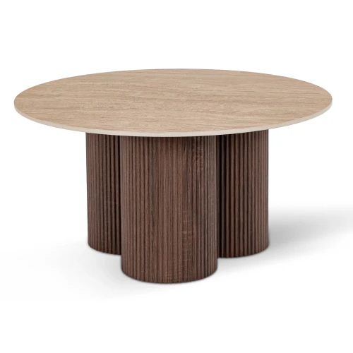 Stolik kawowy Selena 80 cm Trawertyn/Orzech