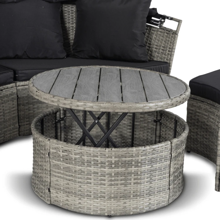 Wyspa Ogrodowa Korfu Technorattan Jasnoszary