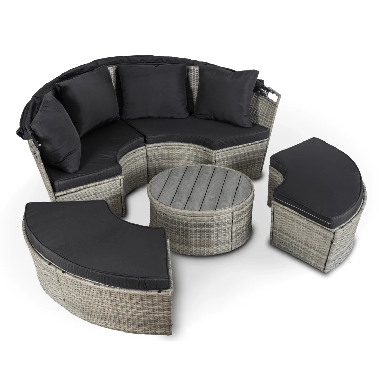 Wyspa Ogrodowa Korfu Technorattan Jasnoszary