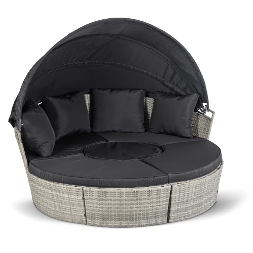 Wyspa Ogrodowa Korfu Technorattan Jasnoszary