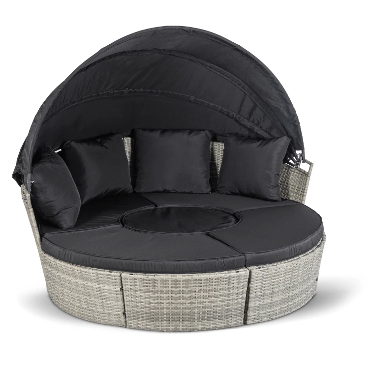 Wyspa Ogrodowa Korfu Technorattan Jasnoszary