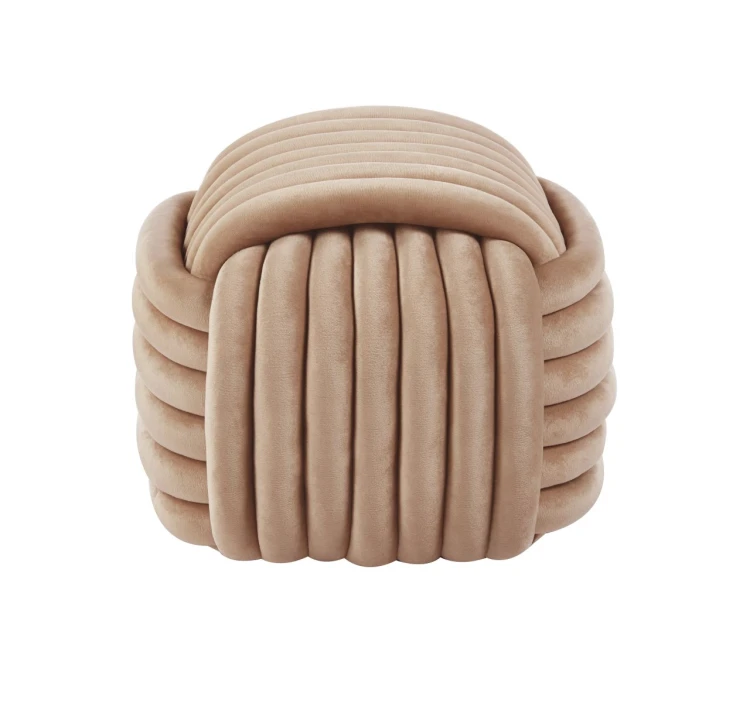 Pufa siedzisko Rollo tkanina Velvet Cappuccino