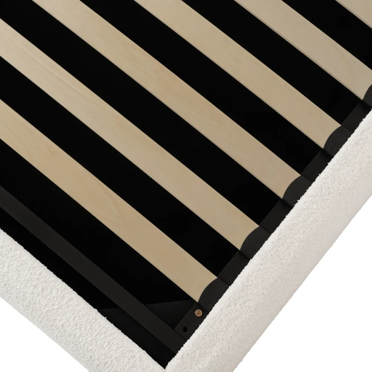 Łóżko tapicerowane Carmelo 160x200 Kremowe boucle
