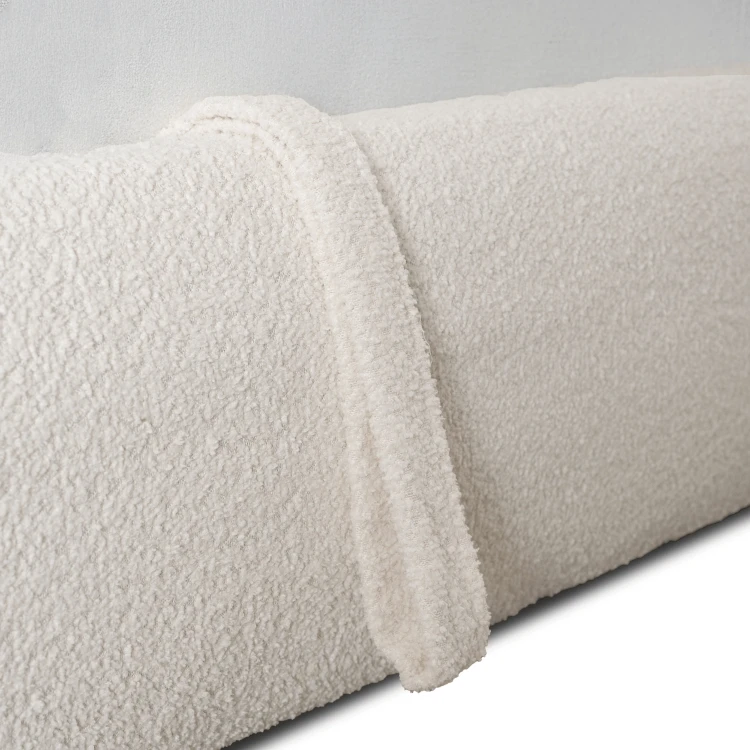 Łóżko tapicerowane Carmelo 160x200 Kremowe boucle