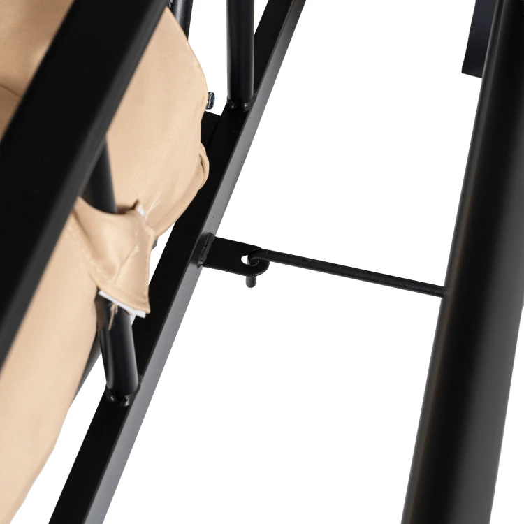 Huśtawka ogrodowa z zadaszeniem Beżowa/Czarna