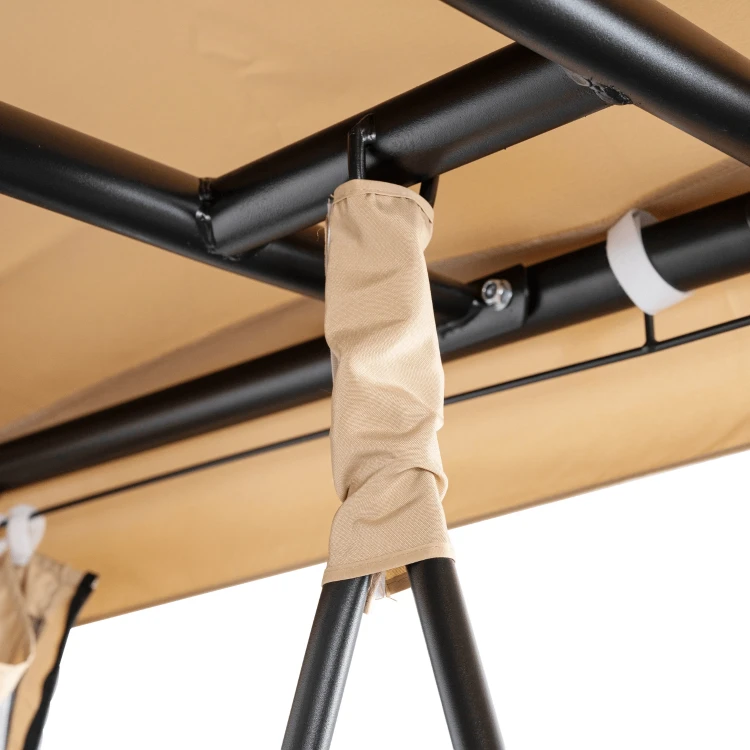 Huśtawka ogrodowa z zadaszeniem Beżowa/Czarna