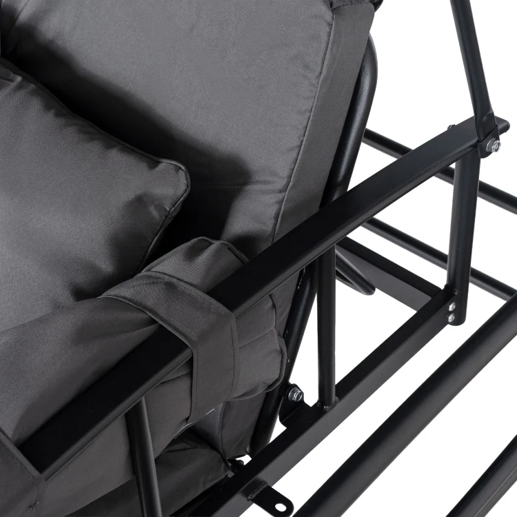 Huśtawka ogrodowa Riva z zadaszeniem Szara/Czarna