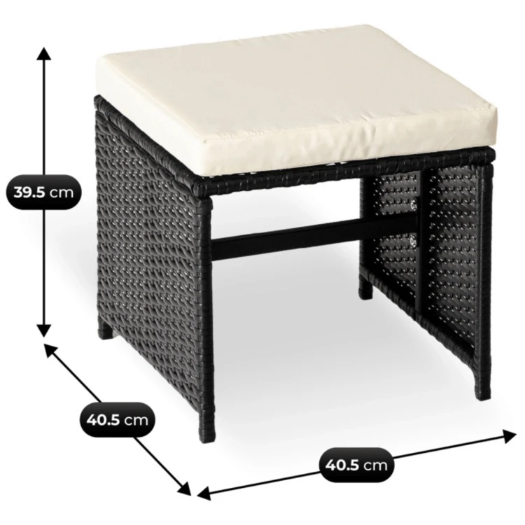 Zestaw Mebli Ogrodowych VEROLA Czarny/Kremowy