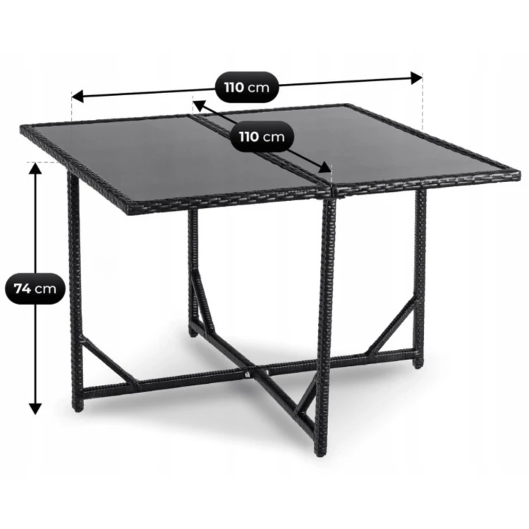 Zestaw Mebli Ogrodowych VEROLA Czarny/Kremowy