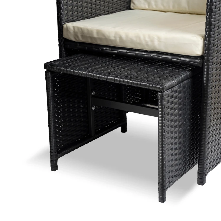 Zestaw Mebli Ogrodowych VEROLA Czarny/Kremowy