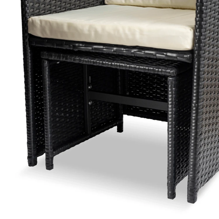 Zestaw Mebli Ogrodowych VEROLA Czarny/Kremowy