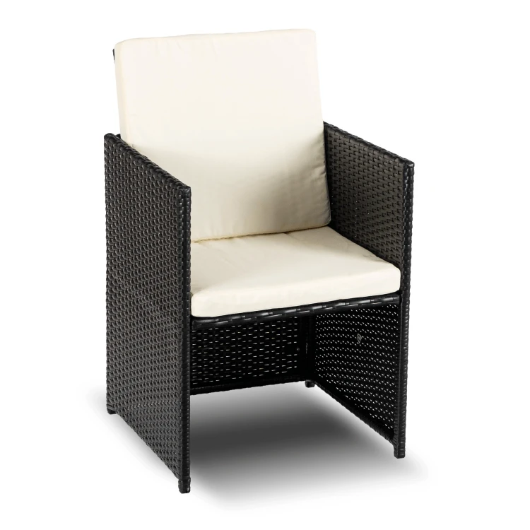 Zestaw Mebli Ogrodowych VEROLA Czarny/Kremowy