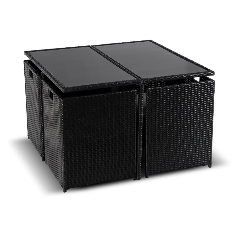 Zestaw Mebli Ogrodowych VEROLA Czarny/Kremowy