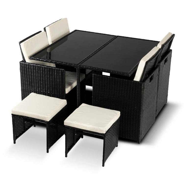 Zestaw Mebli Ogrodowych VEROLA Czarny/Kremowy