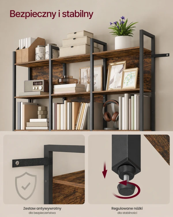 Regał Loft industrialny 6 półek 187 cm