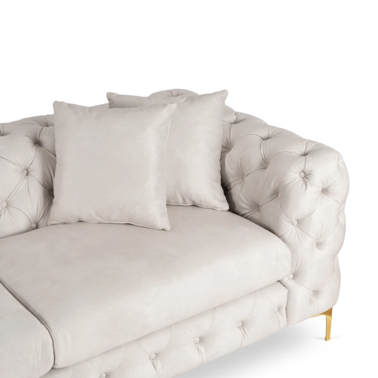 Sofa trzy osobowa NOLIA Kremowa/Welur