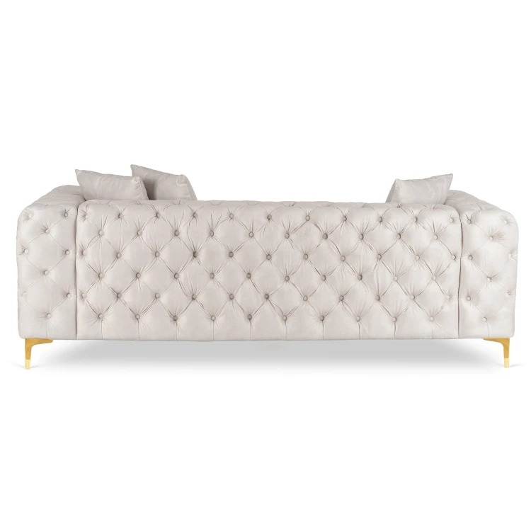 Sofa trzy osobowa NOLIA Kremowa/Welur