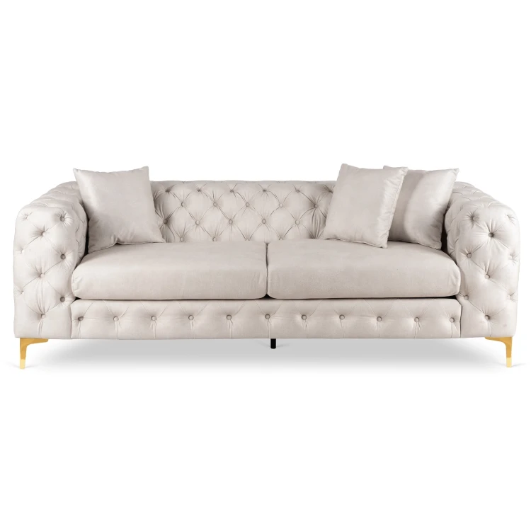 Sofa trzy osobowa NOLIA Kremowa/Welur