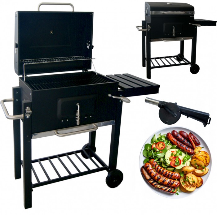 Grill ogrodowy węglowy z pokrywą (