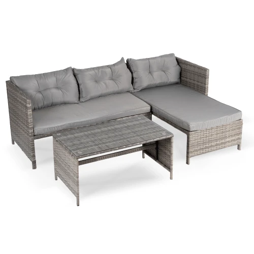 Narożnik ogrodowy + Stolik ROLAN Szary