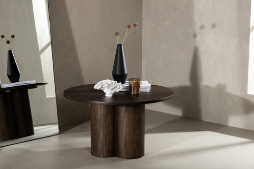 Stolik kawowy okrągły Oli 80 cm MOCCA