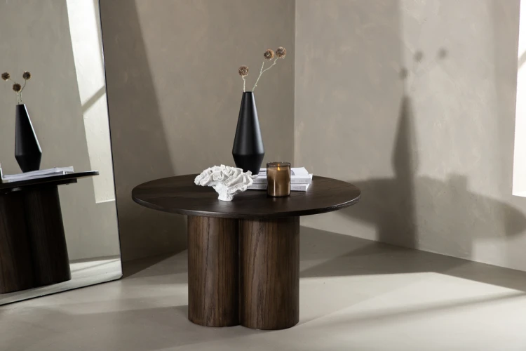 Stolik kawowy okrągły Oli 80 cm MOCCA