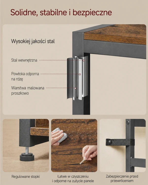 Garderoba do przedpokoju Loft z haczykami, ławką i szafką na buty