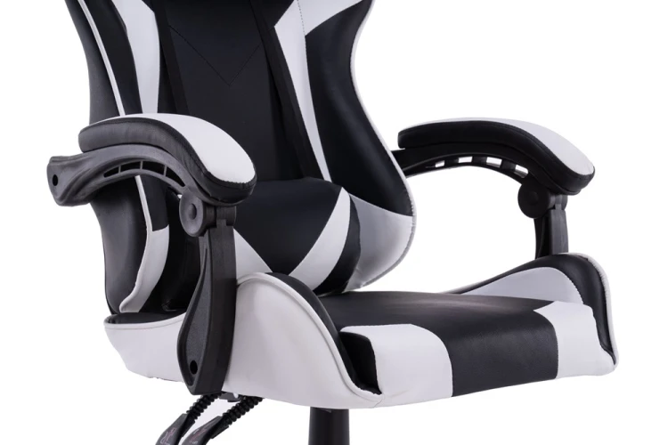 Zestaw Biurko z nadstawką ROLINGS 130 cm + fotel BIAŁY biel /mat 6 szuflad